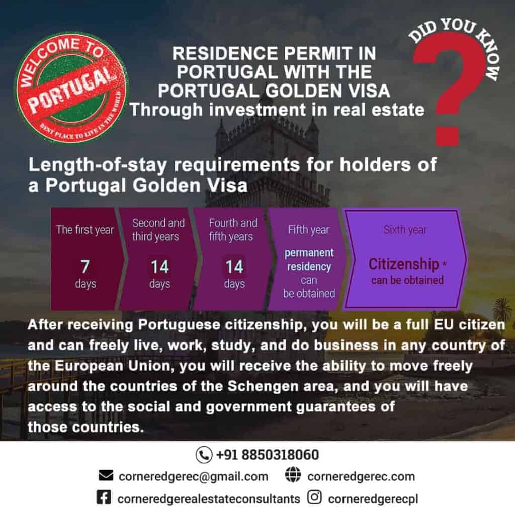 Residence Permit In Portugal - Length-of-stay require. for holders of Portugal Golden Visa (1)