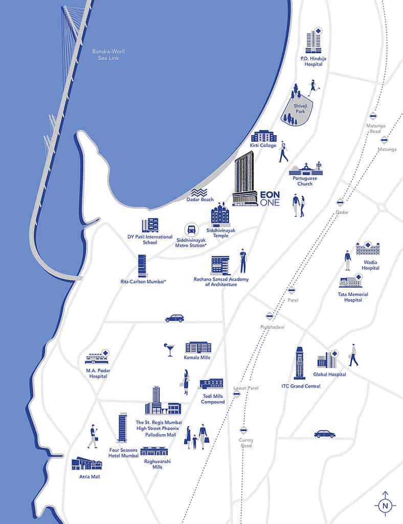 Eon One Prabhadevi Mumbai-Map